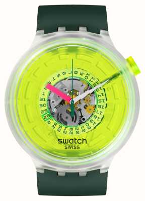 Swatch Aveuglé par un cadran néon vert fluo / bracelet vert bio-sourcé ex-affichage SB05K400 EX-DISPLAY