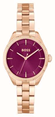 BOSS Cadran violet sauge (32mm) / bracelet acier inoxydable doré 1502728