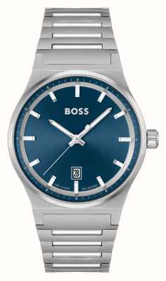 BOSS Candor (41mm) cadran bleu / bracelet acier inoxydable 1514076