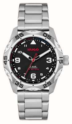 HUGO #trek (42mm) cadran noir / bracelet acier inoxydable 1530332