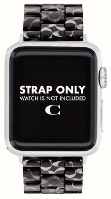 Coach Bracelet Apple Watch (38/40/41mm) bracelet en résine noire à motifs 14700232
