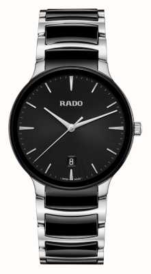 RADO Quartz Centrix (39,5 mm) cadran noir / céramique high-tech noire et acier inoxydable R30021152