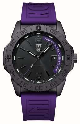 Luminox Pacific Diver Tyfys édition limitée (44 mm) cadran noir / caoutchouc violet + bracelets en caoutchouc noir XS.3121.BO.TY.SET