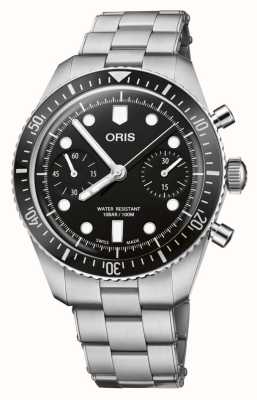 ORIS Chronographe Divers soixante-cinq automatique (40 mm) cadran noir / bracelet acier inoxydable 01 771 7791 4054-07 8 20 18