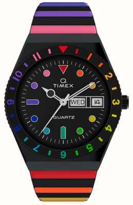 Timex Montre à bracelet extensible en acier inoxydable Q timex Rainbow 36 mm TW2V65900