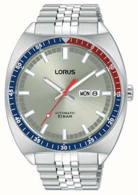 Lorus Sport automatique jour/date 100 m (43 mm) cadran argenté soleillé / acier inoxydable RL447BX9