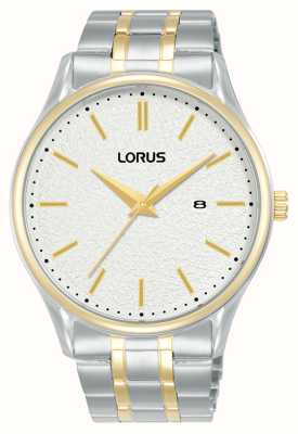 Lorus Date classique (42 mm) cadran blanc / acier inoxydable bicolore RH932QX9