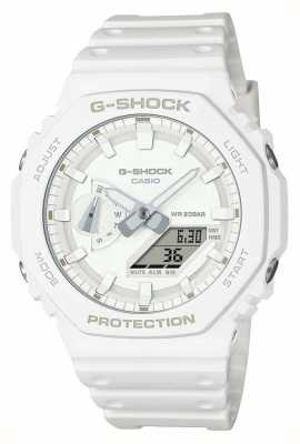 Casio G-shock onetone série 2100 - blanc éclatant - double affichage GA-2100-7A7ER