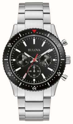 Bulova Cadran noir classique (41 mm) / bracelet en acier inoxydable pour homme 98A268