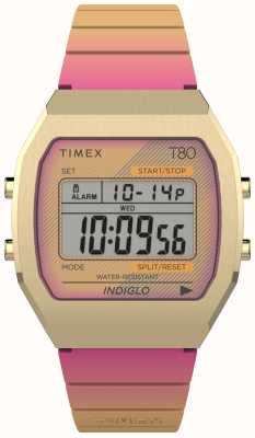 Timex Cadran numérique 80 (36 mm) / bracelet en résine rose TW2V74400