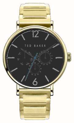 Ted Baker Montre phylipa pour homme (41 mm), cadran noir / bracelet en acier inoxydable doré BKPPGF307
