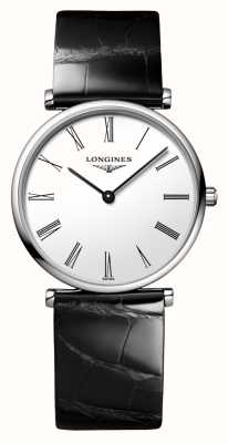 LONGINES La grande classique de longines (29mm) cadran blanc / cuir noir L45124112