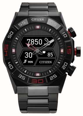 Citizen Cadran hybride cz smart hybrid gen-2 (44 mm) pour hommes / bracelet en acier inoxydable noir JX2005-55