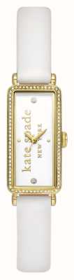 Kate Spade Cadran blanc Rosedale / bracelet cuir blanc KSW1818