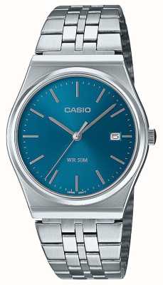Casio Quartz analogique série Mtp (35 mm) cadran soleillé bleu océan / bracelet en acier inoxydable MTP-B145D-2A2V