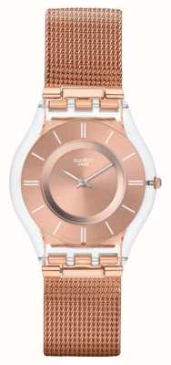 Swatch Hello Darling (34 mm) cadran en or rose / bracelet en maille d'acier inoxydable couleur or rose SS08K104M
