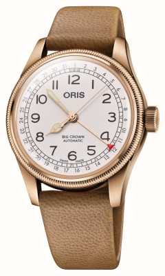 ORIS Big Crown Father Time édition limitée - cadran blanc bronze (40mm) / cuir marron & bracelet bronze 01 754 7741 3161-SET