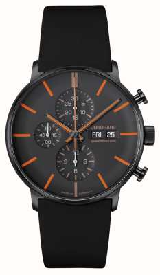 Junghans Forme un chronoscope (43mm) cadran noir & orange / bracelet cuir noir 27/4370.03