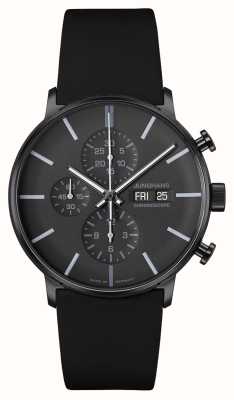 Junghans Forme un chronoscope (42mm) cadran noir & gris / bracelet cuir noir 27/4371.03