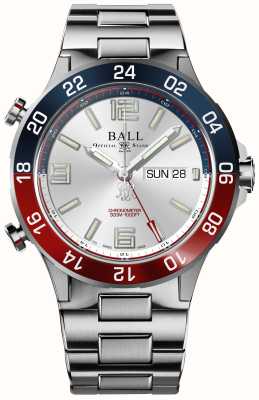 Ball Watch Company Roadmaster marine gmt (42 mm) cadran argenté / bracelet en titane et acier inoxydable DG3222A-S1CJ-SL