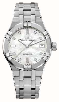 Maurice Lacroix Aikon date automatique (35 mm) cadran nacre / bracelet acier inoxydable AI6006-SS002-170-1