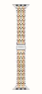 Fossil Bracelet Apple Watch (38/40/41 mm) en acier inoxydable tricolore, ex-affichage S380007 EX-DISPLAY