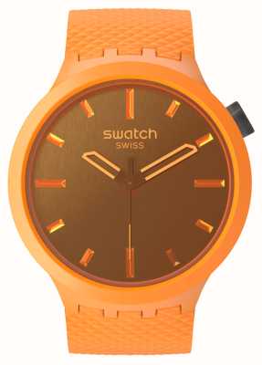 Swatch Orange écrasant (47 mm) marron orange / bracelet en silicone orange SB05O102