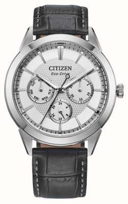 Citizen Montre homme eco-drive (40 mm) cadran argenté / bracelet cuir gris BU2110-01A