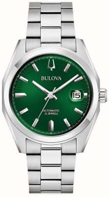 Bulova Montre arpenteur pour homme (38 mm), cadran vert / bracelet en acier inoxydable 96B429