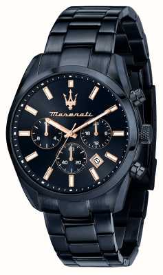 Maserati Cadran chronographe bleu attrazione (43 mm) pour homme / bracelet en acier inoxydable bleu R8873626003