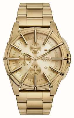 Diesel Cadran chronographe doré avec cadre (44 mm) pour homme / bracelet en acier inoxydable doré DZ4659