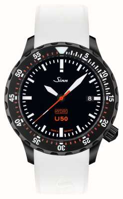 Sinn U50 hydro s 5000m (41mm) cadran noir / bracelet silicone blanc 1051.020 WHITE SILICONE