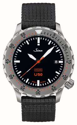 Sinn U50 hydro 5000m (41mm) cadran noir / bracelet textile noir 1051.010 BLACK TEXTILE