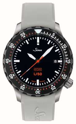 Sinn U50 hydro sdr 5000m (41mm) cadran noir / bracelet silicone gris 1051.040 GREY SILICONE