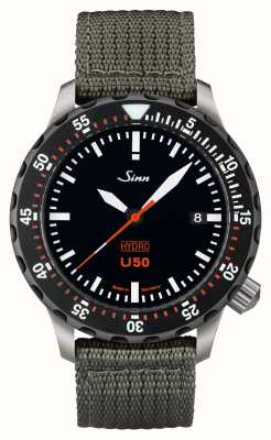 Sinn U50 hydro sdr 5000m (41mm) cadran noir / bracelet textile gris olive 1051.040 OLIVE TEXTILE