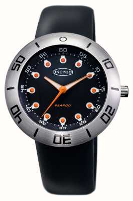 IKEPOD Seapod zale automatique s001 (46 mm) cadran noir / bracelet en silicone noir S001-SI-LB