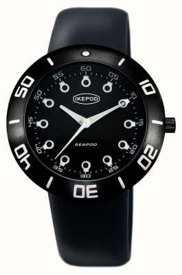 IKEPOD Seapod françois automatique s003 (46 mm) cadran noir / bracelet silicone noir S003-SI-LB