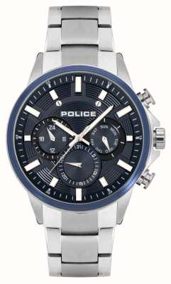 Police Chronographe à quartz Kismet (47 mm) cadran bleu / bracelet acier inoxydable PEWJK2195140