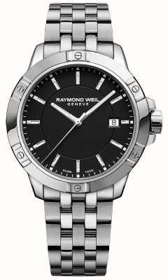 Raymond Weil Quartz classique Tango (41 mm) cadran noir / bracelet en acier inoxydable 8160-ST-20041