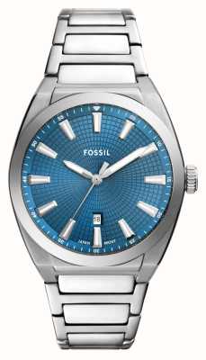Fossil Everett (42 mm) pour homme, cadran bleu / bracelet en acier inoxydable FS6054