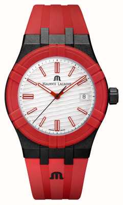 Maurice Lacroix Aikon quartz #tide édition spéciale noir rouge et blanc (40 mm) cadran blanc / bracelet interchangeable AI2008-04010-400-J