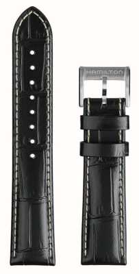 Hamilton Straps Bracelet en cuir noir 'murph' de 20 mm à champ kaki uniquement H690.000.143