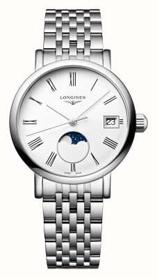 LONGINES The Longines Elegant Collection Moonphase Quartz (30 mm) cadran blanc mat / bracelet en acier inoxydable L43304116