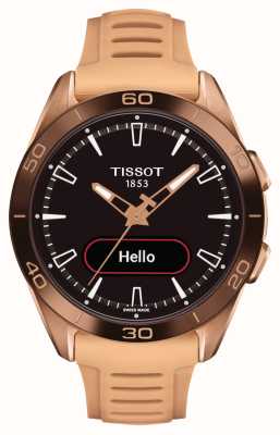 Tissot T-Touch Connect sport (43,75 mm) cadran hybride noir / bracelet en silicone pêche T1534204705105