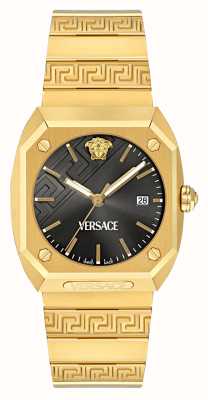 Versace Antares (41,5 mm) cadran noir / bracelet en acier inoxydable doré VE8F00424