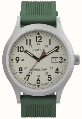 Timex Expedition Scout (40 mm) cadran naturel / bracelet caoutchouc vert TW4B30100