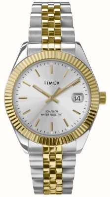 Timex Cadran argenté Legacy (34 mm) / bracelet en acier inoxydable bicolore TW2W49700