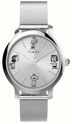 Timex Croquis de cacahuètes Transcend (31 mm) cadran argenté / bracelet en maille d'acier inoxydable TW2W46000
