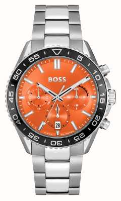 BOSS Cadran chronographe orange coureur (43 mm) pour homme / bracelet en acier inoxydable 1514162