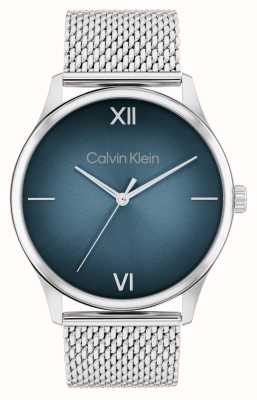 Calvin Klein Ascend (43 mm) pour hommes, cadran bleu / bracelet en maille d'acier inoxydable 25200450